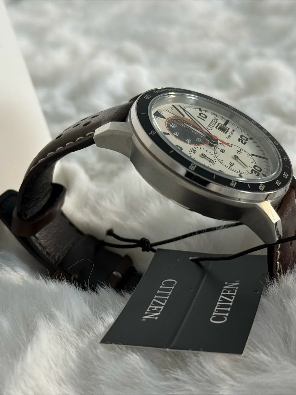 Citizen Brycen Eco-Drive Chronograph CA0649-06X Cream Dial NWT Box